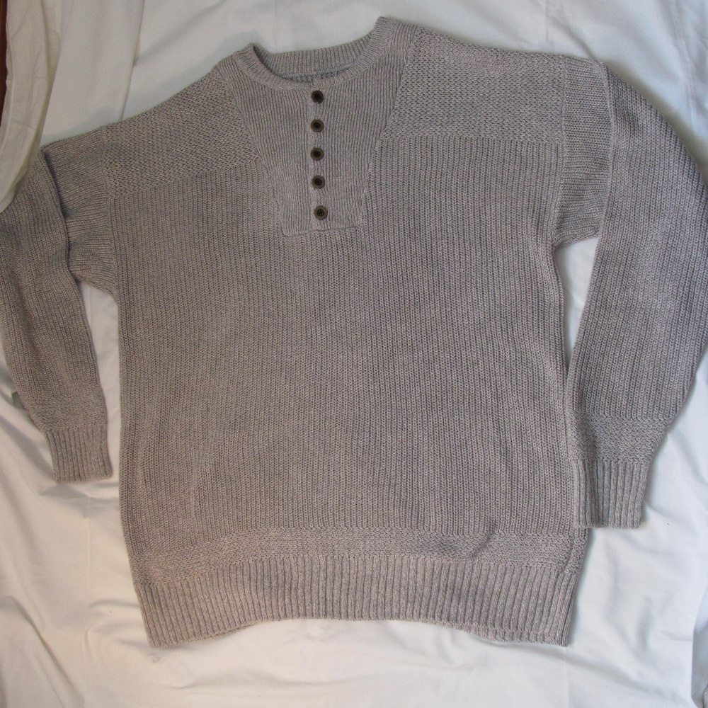 RedHead Crew Neck Cotton Half Button Sweater Knit